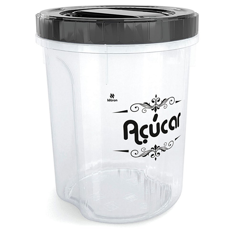 Pote Acoplado Açúcar Redondo Com Rosca 2 Litros Nitron Pote Acoplado Açúcar Redondo Com Rosca 2 Litros Nitron