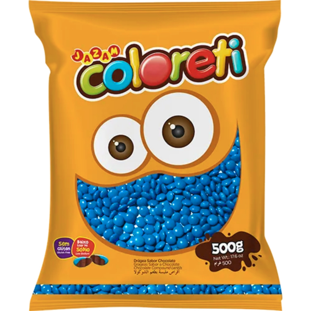 Coloreti Confeito de Chocolate Colorido Azul 500g Jazam Coloreti Confeito de Chocolate Colorido Azul 500g Jazam