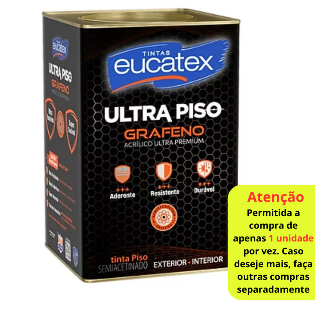Tinta Piso Eucatex Grafeno Muito Mais Resistente 18l – Cores