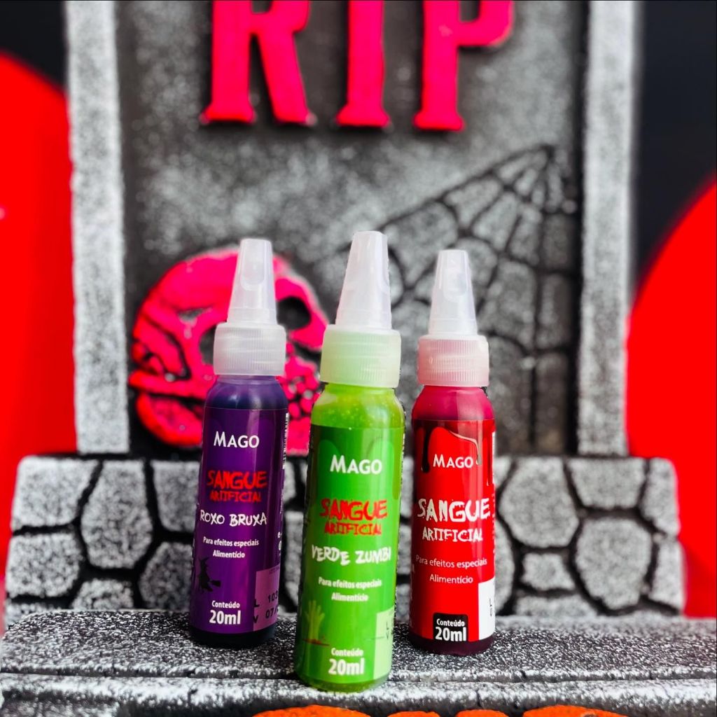 Corante Sangue Artificial Alimentício Efeitos Especiais Halloween 20ml Mago Corante Sangue Artificial Alimentício Efeitos Especiais Halloween 20ml Mago