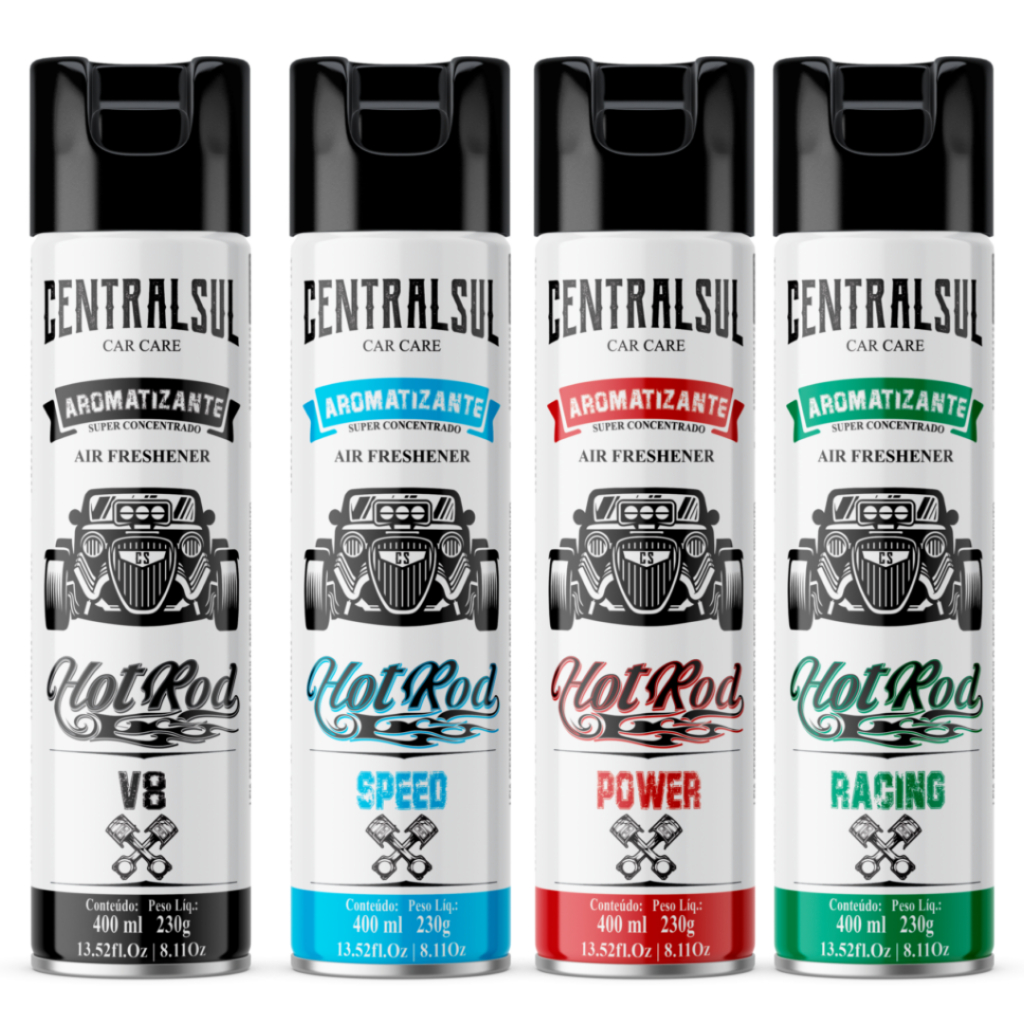 kit 4 aromatizante HOT ROD CENTRALSUL 400ml kit 4 aromatizante HOT ROD CENTRALSUL 400ml