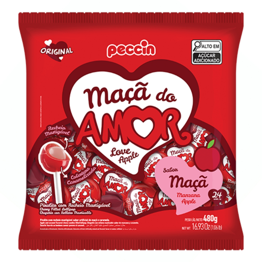 Pirulito Maçã Do Amor C/24 Unidades 480g – Peccin Pirulito Maçã Do Amor C/24 Unidades 480g – Peccin