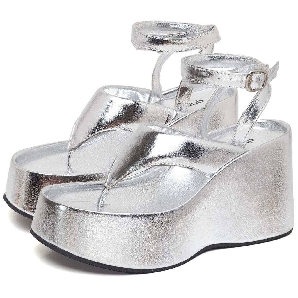 Tamanco Sandália Plataforma Feminina Prata Metalizado Dubuy IZA 2104DB Tamanco Sandália Plataforma Feminina Prata Metalizado Dubuy IZA 2104DB