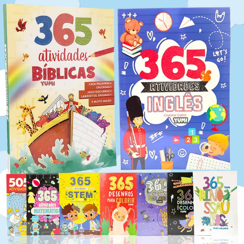 Coleção Livro Infantil 365 Desenhos Para Colorir Atividades Educativas Capa C/ Glitter Folhas Brancas Premium Coleção Livro Infantil 365 Desenhos Para Colorir Atividades Educativas Capa C/ Glitter Folhas Brancas Premium