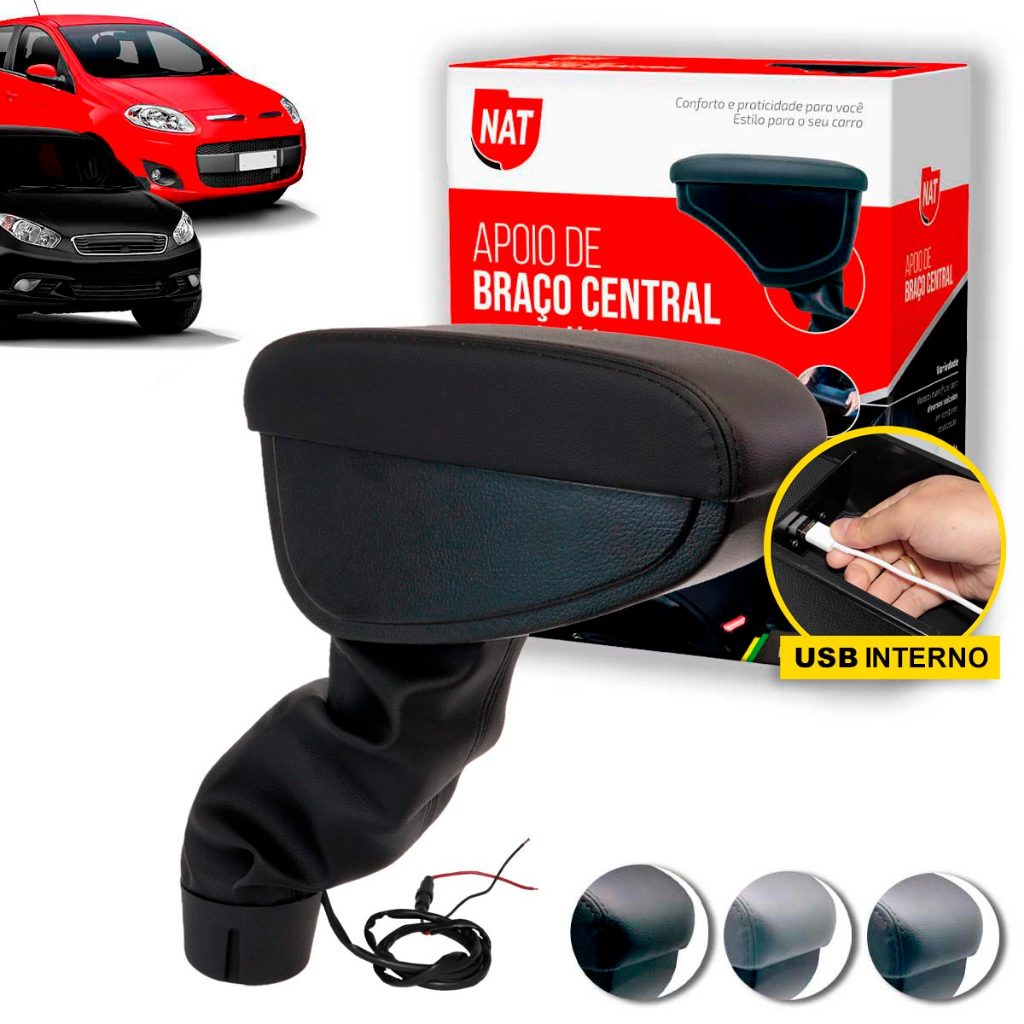 Apoio de Braço Palio 2012 Até 2018 E Grand Siena 2012 Até 2020 C/ Usb Apoio de Braço Palio 2012 Até 2018 E Grand Siena 2012 Até 2020 C/ Usb