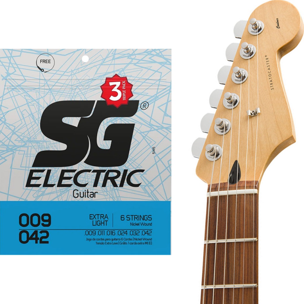 Kit 3 Encordoamento SG Guitarra 009 Níquel Triple Pack – Extra Light Kit 3 Encordoamento SG Guitarra 009 Níquel Triple Pack – Extra Light