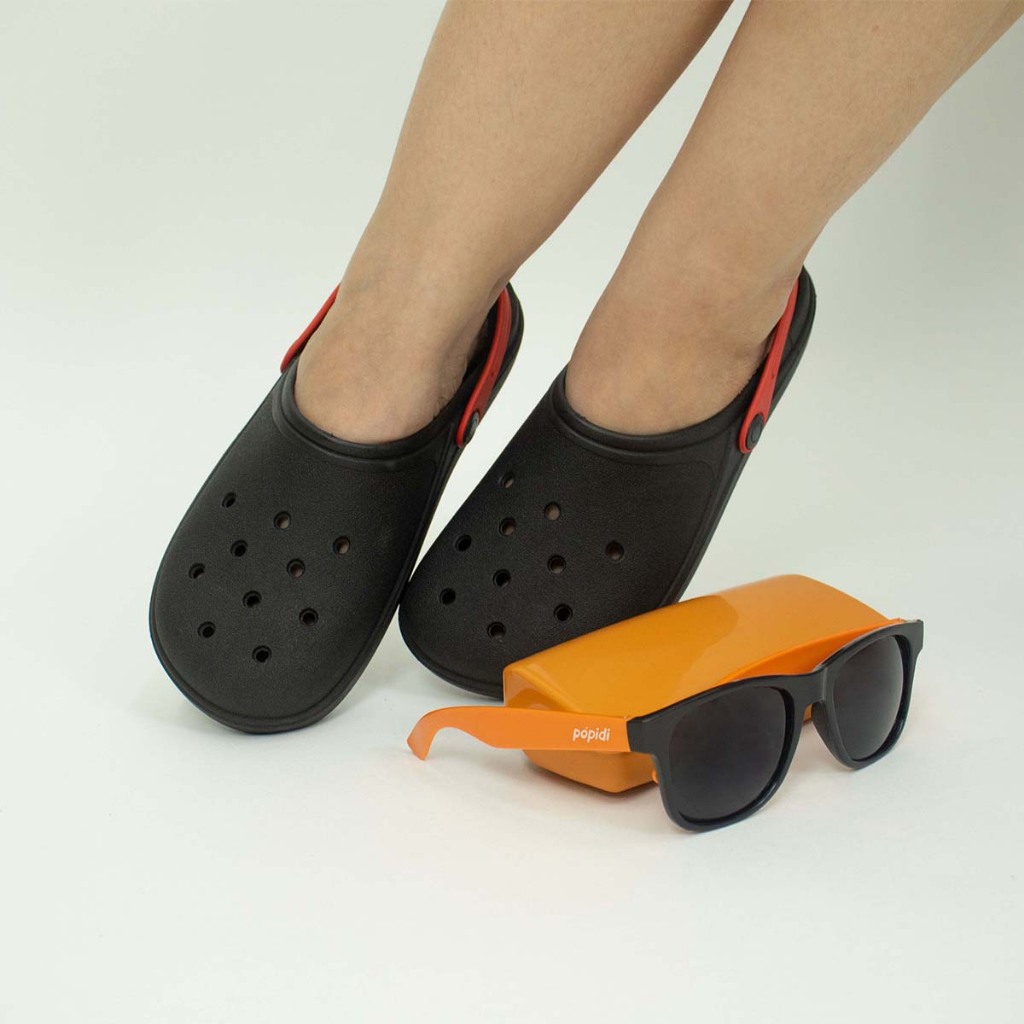 Kit Oculos de Sol E Babuche Sandalia Chinelo Moda Infantil Menina Menino Leve Macio K30