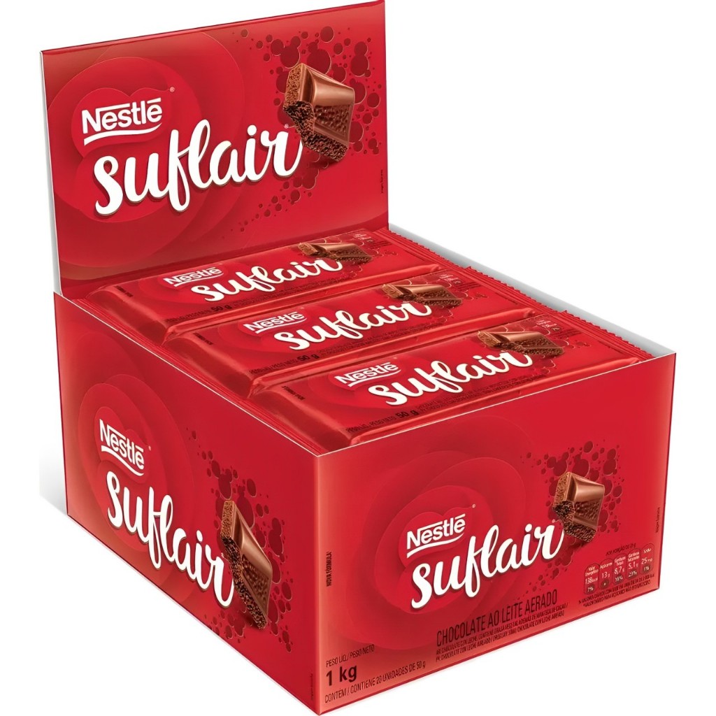 Chocolate Suflair Ao Leite C/20 Unidades 50g – Nestlé