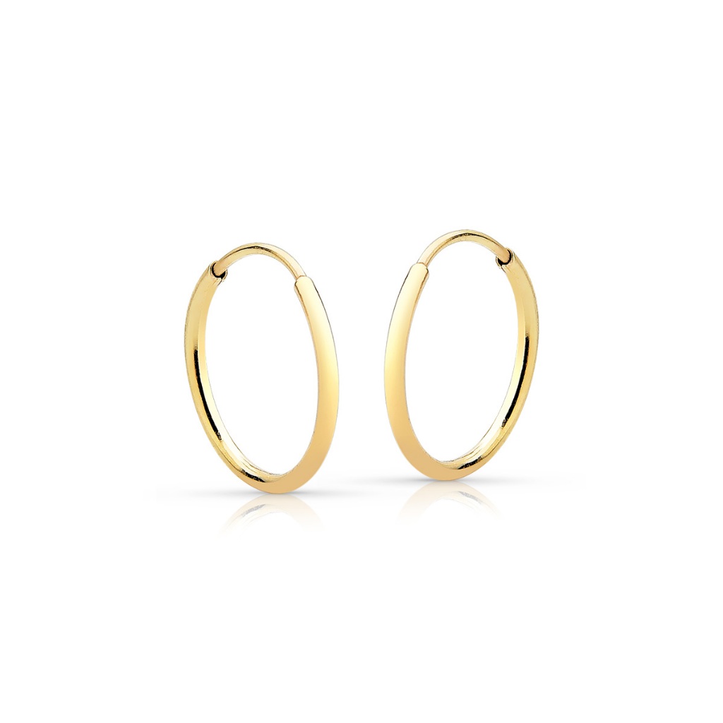 Argola Feminina de Ouro 18k Redonda 1mm Fio Redondo Argola Feminina de Ouro 18k Redonda 1mm Fio Redondo
