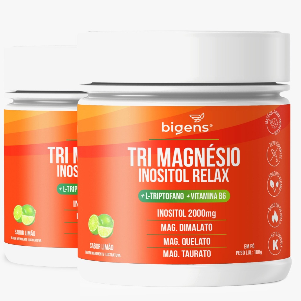 BIGENS KIT 2X TRI MAGNÉSIO INOSITOL RELAX 180G LIMÃO BIOGENS BIGENS KIT 2X TRI MAGNÉSIO INOSITOL RELAX 180G LIMÃO BIOGENS
