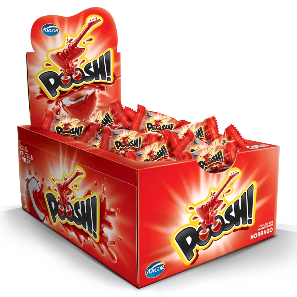 Chiclete Poosh Morango C/40 Unidades Arcor Chiclete Poosh Morango C/40 Unidades Arcor