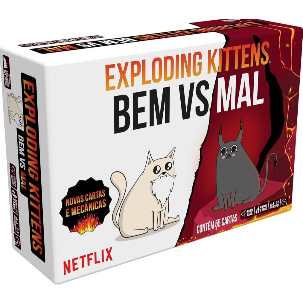 Jogo de Cartas Exploding Kittens Bem vs Mal – Galápagos Jogo de Cartas Exploding Kittens Bem vs Mal – Galápagos