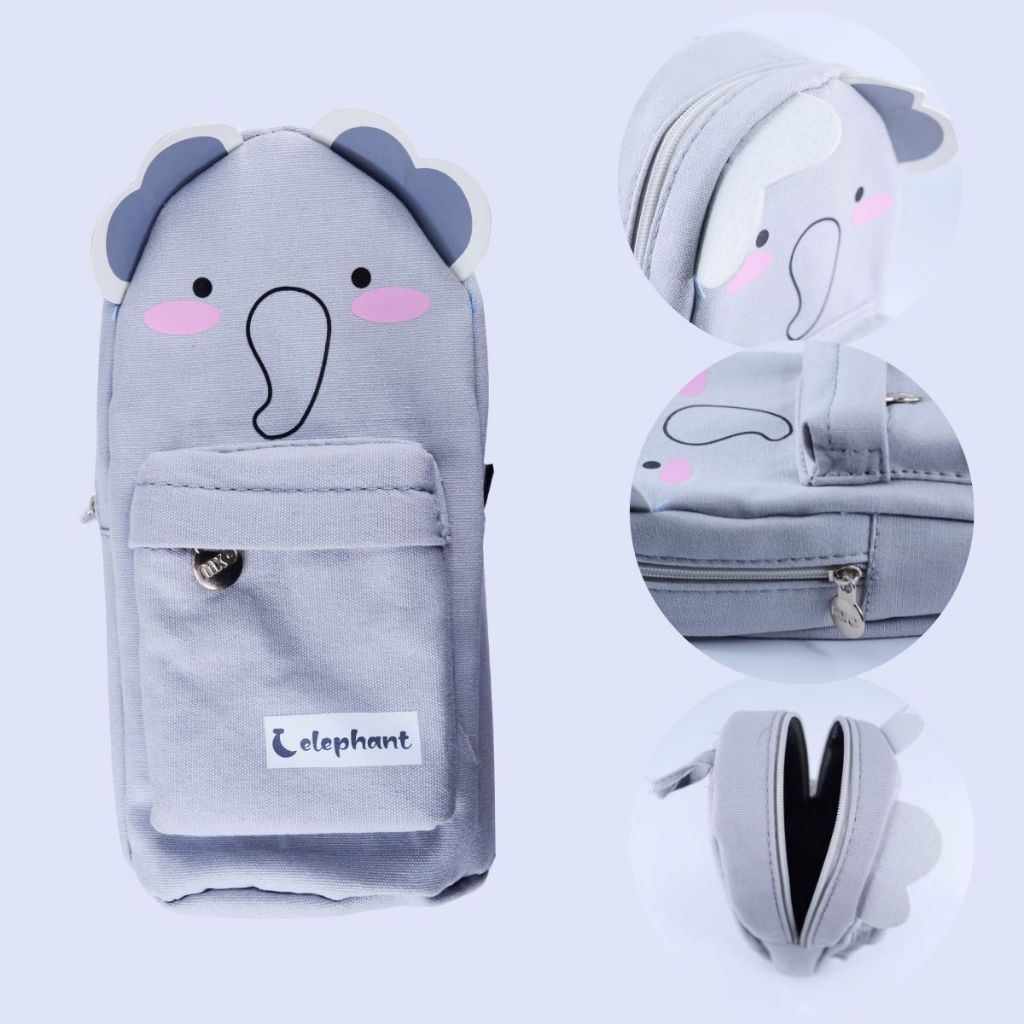 Estojo Elefante Estojo Mini Mochila para Lápis Material Escolar Estojo Grande Animais Porta Caneta Estojo Elefante Estojo Mini Mochila para Lápis Material Escolar Estojo Grande Animais Porta Caneta