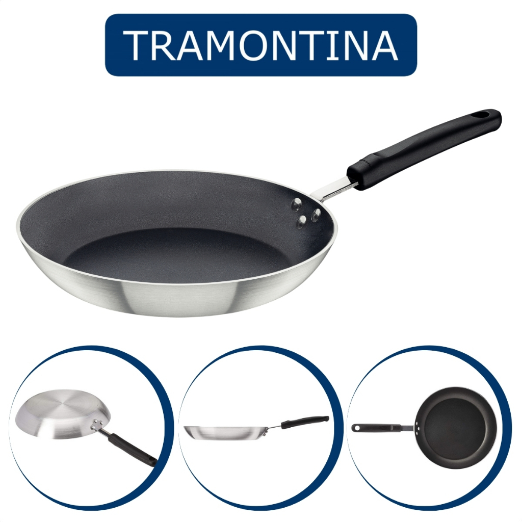 Frigideira em Alumínio Antiaderente sem Tampa Cabo Baquelite Resistente Tramontina 30cm Diametro Frigideira em Alumínio Antiaderente sem Tampa Cabo Baquelite Resistente Tramontina 30cm Diametro