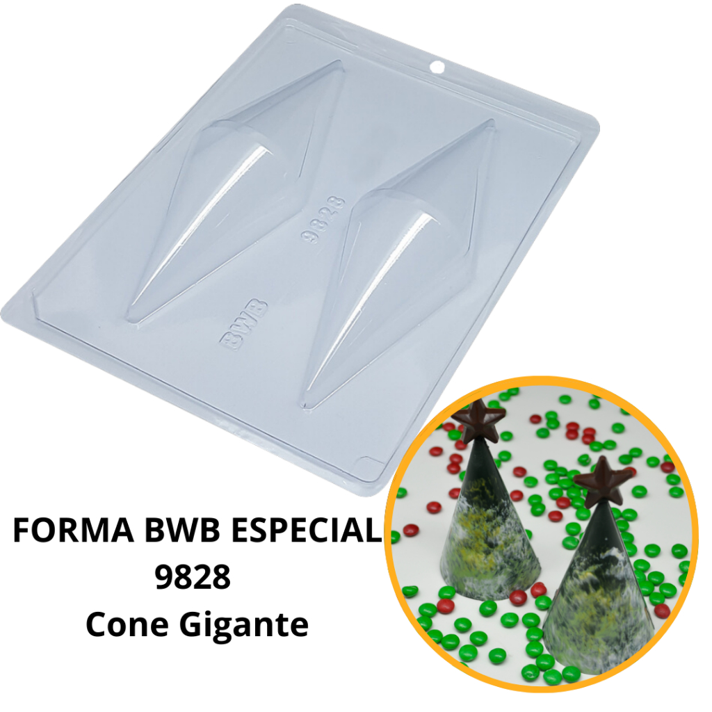 1~4 Forma Para Chocolate Bwb Com Silicone (3 Partes) 9828 – Cone Gigante 100g (CHOCO) 1~4 Forma Para Chocolate Bwb Com Silicone (3 Partes) 9828 – Cone Gigante 100g (CHOCO)