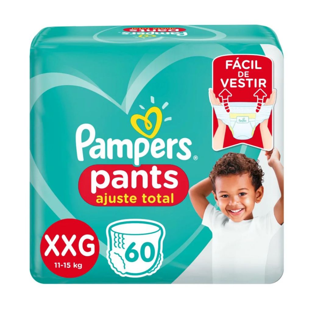 Fralda Infantil Pampers Pants Ajuste Total XXG Com 60 Unidades Fralda Infantil Pampers Pants Ajuste Total XXG Com 60 Unidades