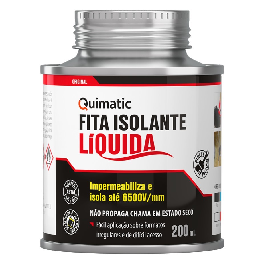 Fita Isolante Líquida Quimatic 200ml Tapmatic Isola Impermeabiliza Fita Isolante Líquida Quimatic 200ml Tapmatic Isola Impermeabiliza