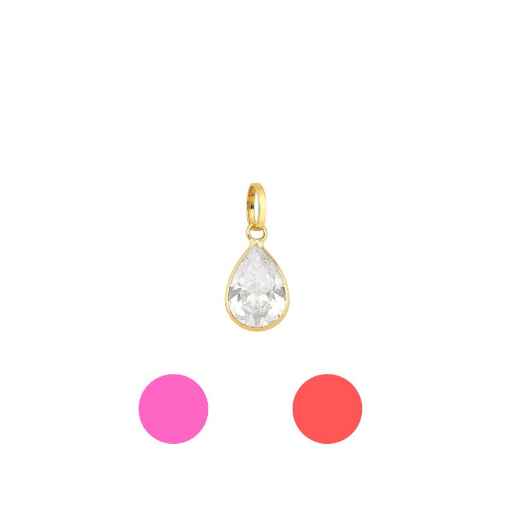 Pingente de Ouro 18k Ponto de Luz Gota com 4mm