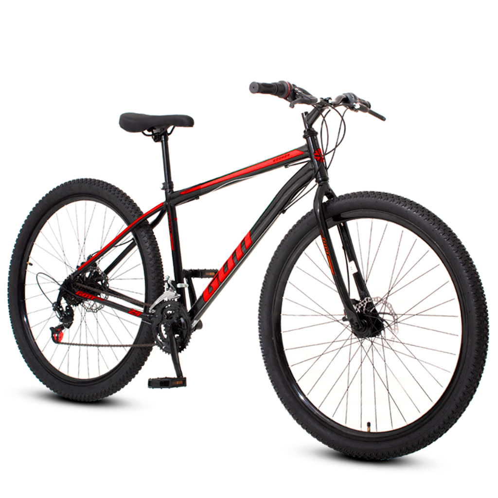 Bicicleta aro 29 Aço Carbono Preto e Vermelho Gott Cronos Freio A Disco 21V Bicicleta aro 29 Aço Carbono Preto e Vermelho Gott Cronos Freio A Disco 21V