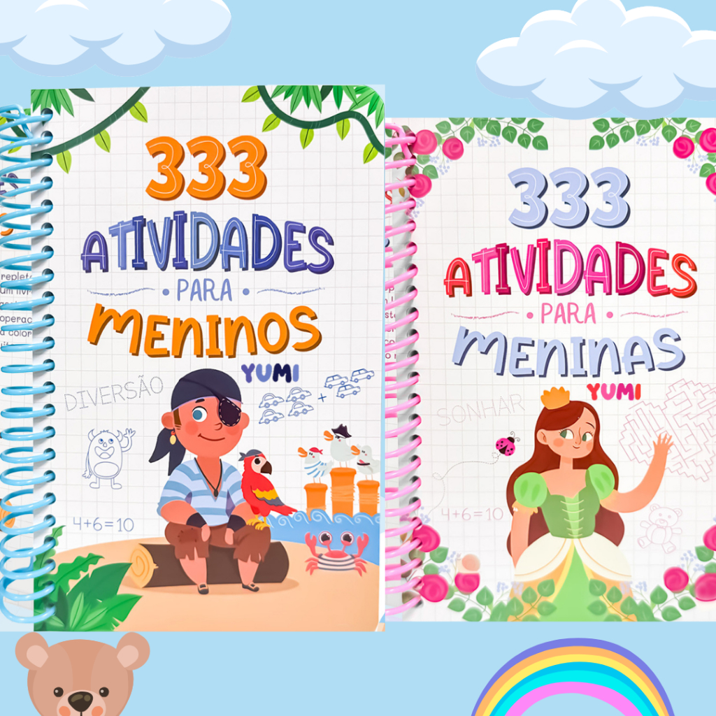 Coleção Livro Infantil 333 Desenhos Atividades Em Espiral Para Meninas Meninos Criança Colorir Coleção Livro Infantil 333 Desenhos Atividades Em Espiral Para Meninas Meninos Criança Colorir