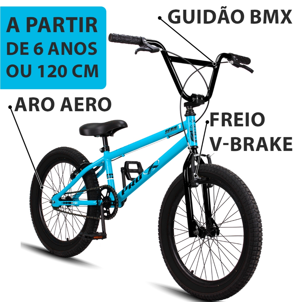 Bicicleta BMX Infantil Pro-X aro 20 Série 1 freios V-Brake Ar Aero Bicicleta BMX Infantil Pro-X aro 20 Série 1 freios V-Brake Ar Aero