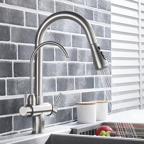 YESOP Torneira Cozinha Gourmet Com Saída Para Filtros Misturador Monocomando Extensível Inox 40cm YESOP Torneira Cozinha Gourmet Com Saída Para Filtros Misturador Monocomando Extensível Inox 40cm