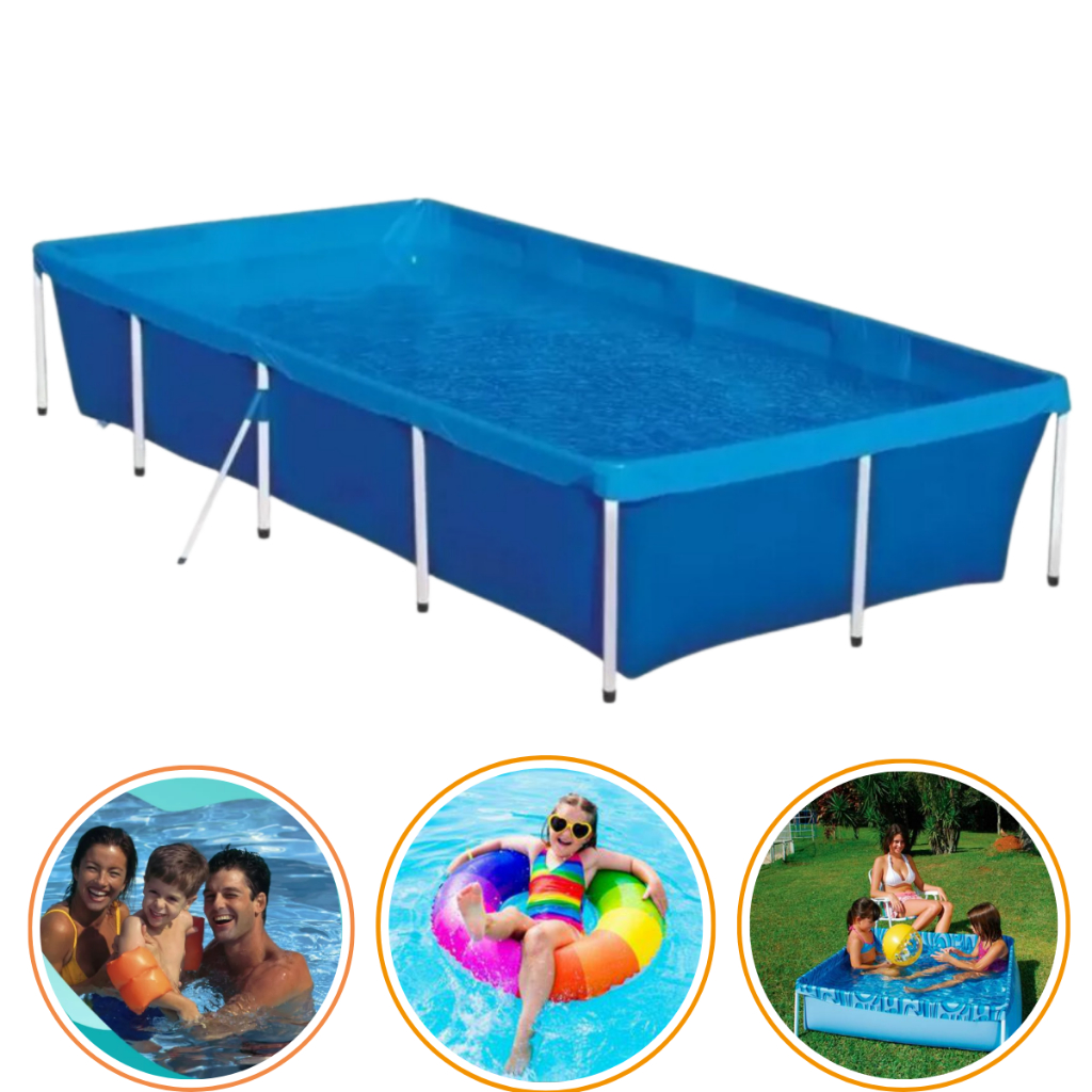 Piscina Com Armação Standard 3000 Litros Verão Mor Infantil e Adulto 2,77×1,87 Metros Piscina Com Armação Standard 3000 Litros Verão Mor Infantil e Adulto 2,77×1,87 Metros