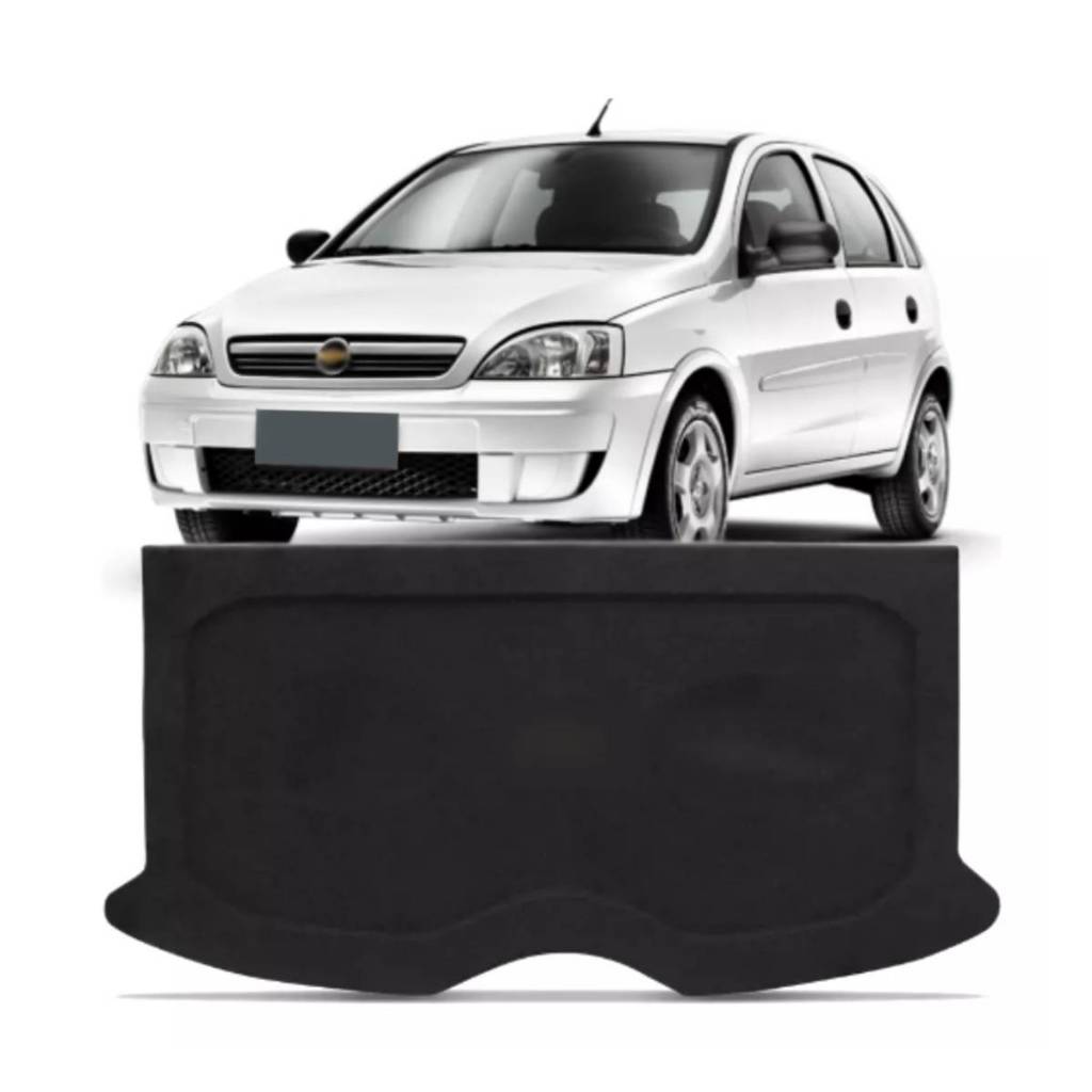 Tampão Porta Malas Chevrolet Corsa Hatch 2002 a 2012 4 Portas R-Acoustic Bagagito Carpete Grafite