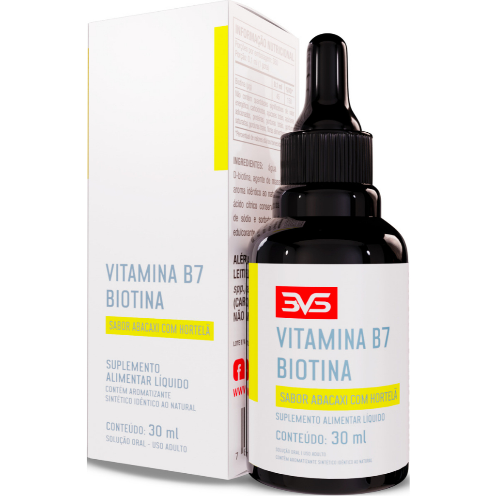 Biotina Fortalecimento Capilar Com Fórmula Super Concentrada Em Gotas 30ml Sabor: Abacaxi Com Hortelã – 3VS Nutrition Biotina Fortalecimento Capilar Com Fórmula Super Concentrada Em Gotas 30ml Sabor: Abacaxi Com Hortelã – 3VS Nutrition