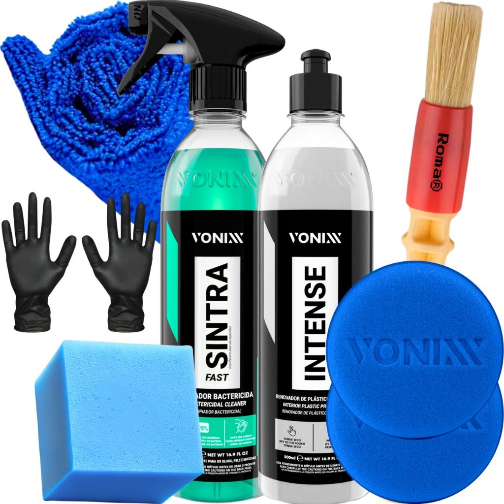Limpador para Partes Internas Sintra Fast + Revitalizador de Painel Portas Intense 500ml Vonixx Limpador para Partes Internas Sintra Fast + Revitalizador de Painel Portas Intense 500ml Vonixx