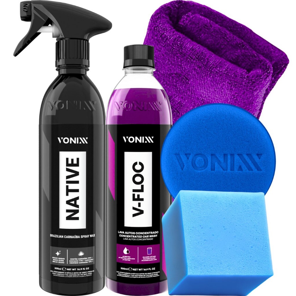 Cera de Carnaúba para Brilho Native + V-Floc 500ml Shampoo Vonixx Cera de Carnaúba para Brilho Native + V-Floc 500ml Shampoo Vonixx