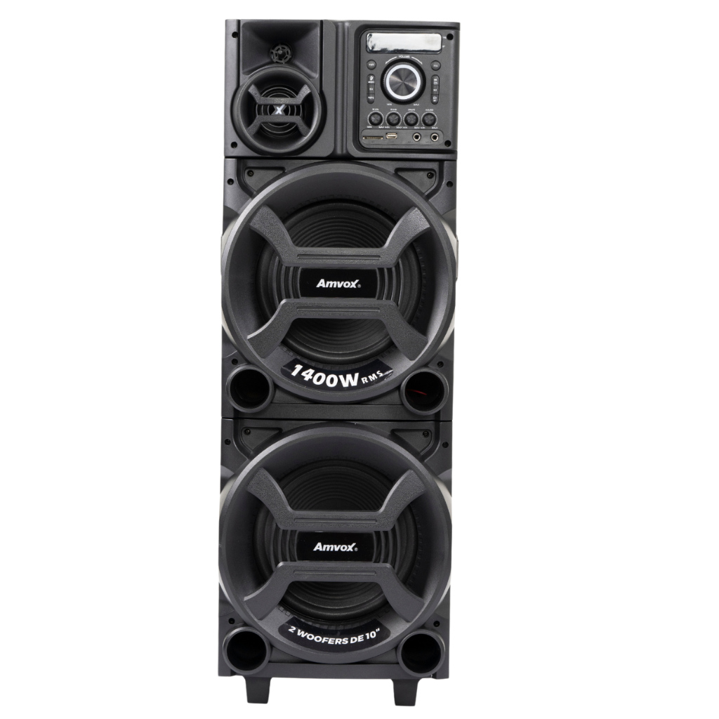 Caixa de Som ACA 1402 Titan Black 1400W Torre Amvox Duplo Woofer de 10″ Led TWS Bivolt Bluetooth Caixa de Som ACA 1402 Titan Black 1400W Torre Amvox Duplo Woofer de 10″ Led TWS Bivolt Bluetooth