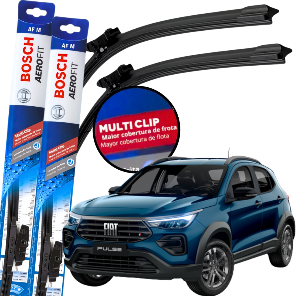 Par Palheta Limpador Parabrisa Original Bosch Multiclip Fiat Pulse 2021 à 2025 Par Palheta Limpador Parabrisa Original Bosch Multiclip Fiat Pulse 2021 à 2025