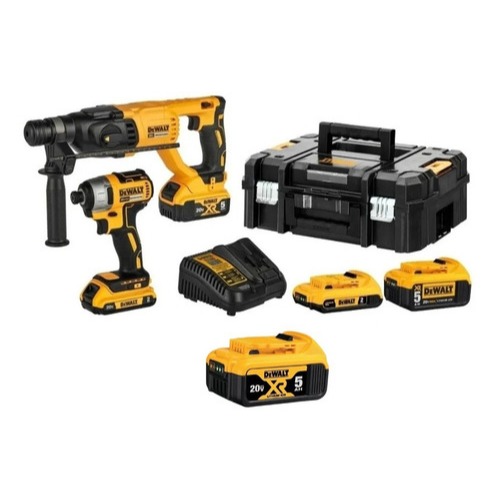 Combo Dewalt Martelete DCH133 + Parafusadeira DCF787 Com 3 Baterias 20V e Carregador Bivolt Combo Dewalt Martelete DCH133 + Parafusadeira DCF787 Com 3 Baterias 20V e Carregador Bivolt