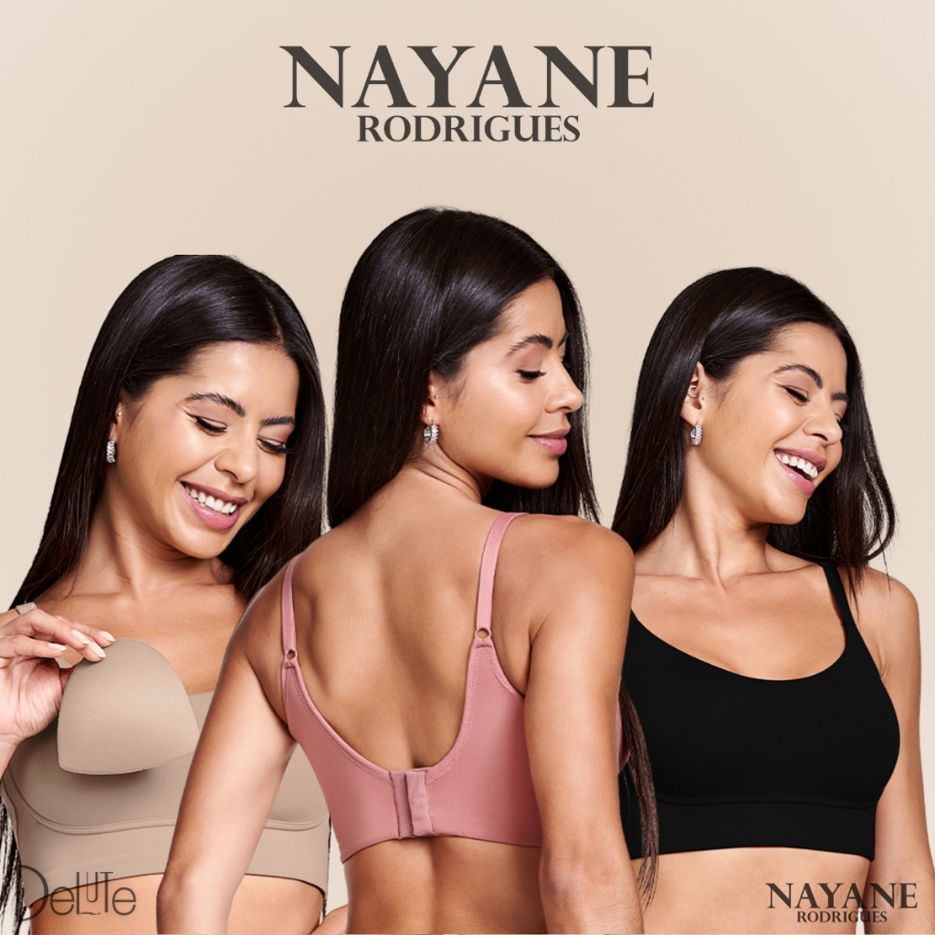Sutiã Top com Bojo Removível Nayane Rodrigues Base Dupla Alças Ajustáveis Lateral Reforçada Fitness Sutiã Top com Bojo Removível Nayane Rodrigues Base Dupla Alças Ajustáveis Lateral Reforçada Fitness