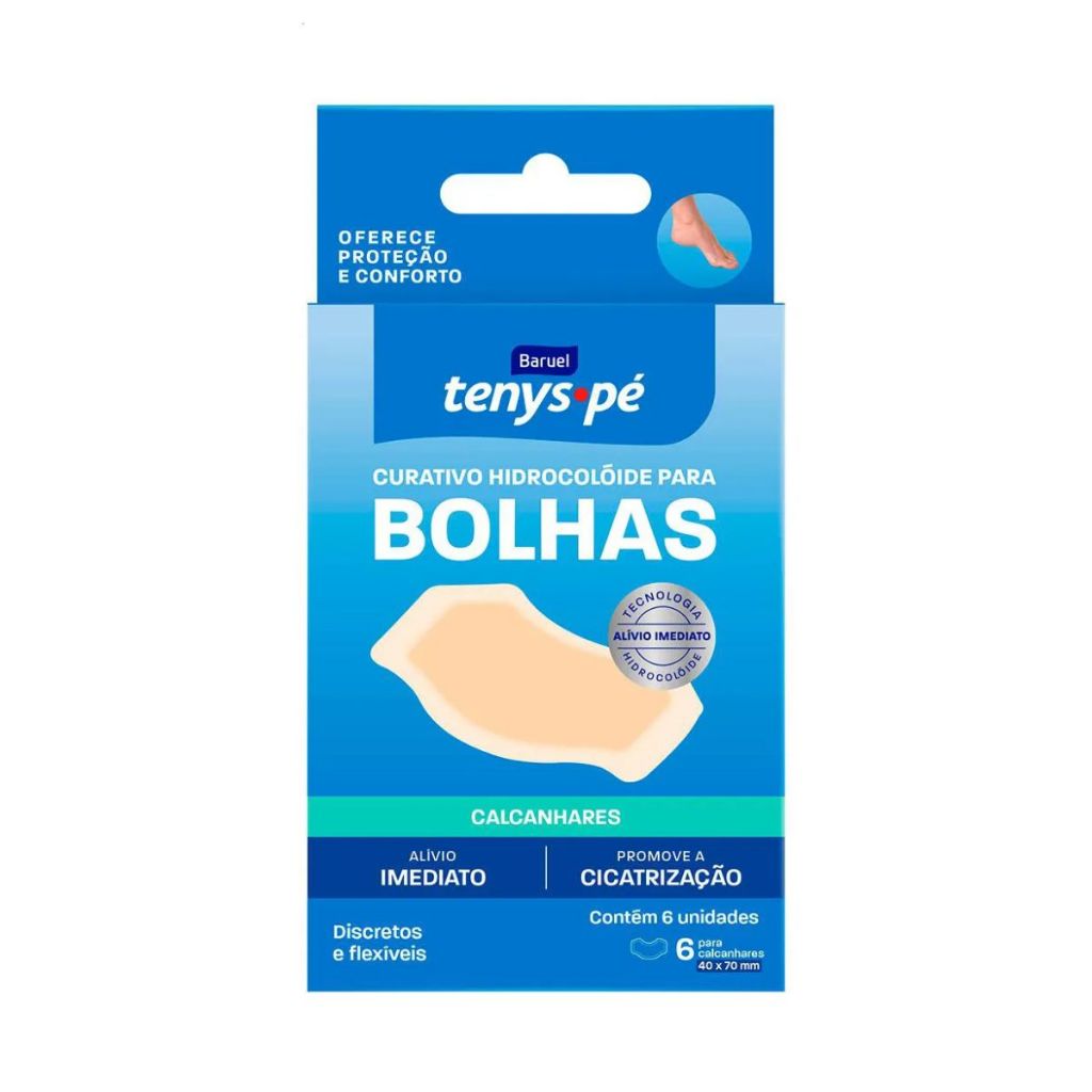 Tenys Pé Baruel Adesivo Hidrocoloide p/ Bolhas Calcanhar 6 Unidades Tenys Pé Baruel Adesivo Hidrocoloide p/ Bolhas Calcanhar 6 Unidades