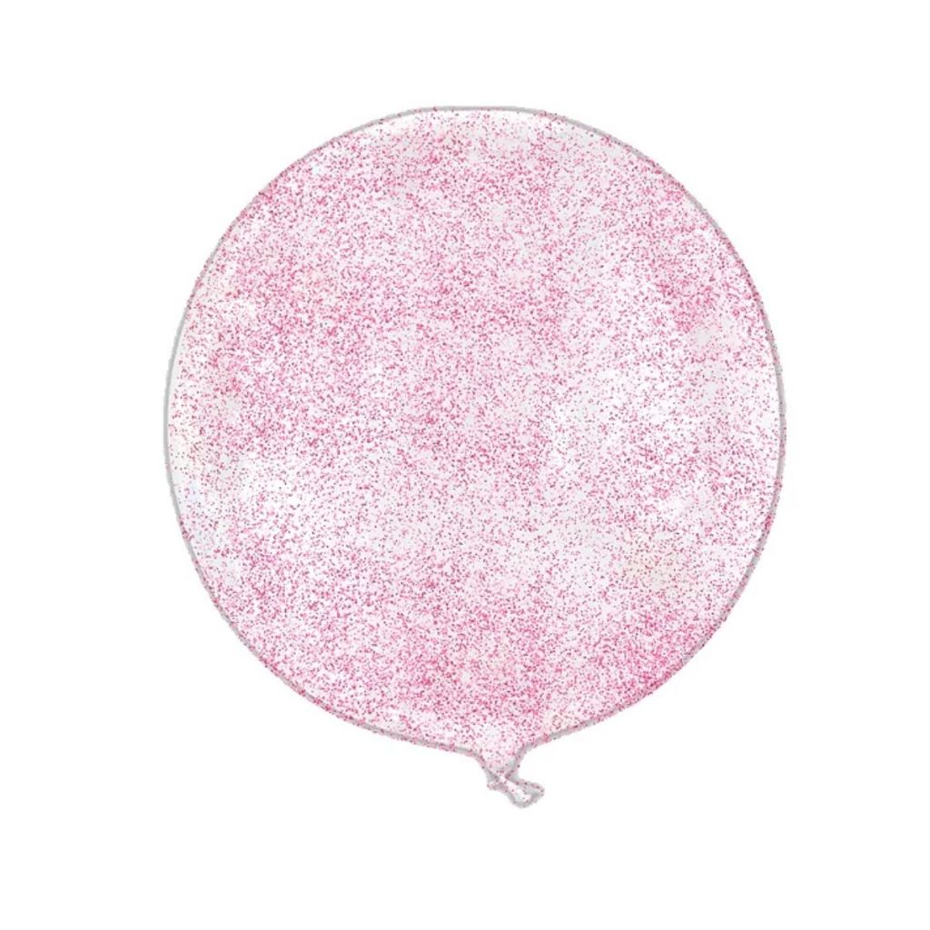 Balão Bubble Transparente com Glitter Rosa – 18″ 45cm – 01 Unidade – Partiufesta – Rizzo Balão Bubble Transparente com Glitter Rosa – 18″ 45cm – 01 Unidade – Partiufesta – Rizzo