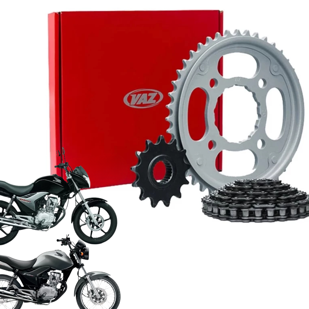 Kit Transmissão Relação VAZ Titan 150 / FAN 150 S/ Retentor
