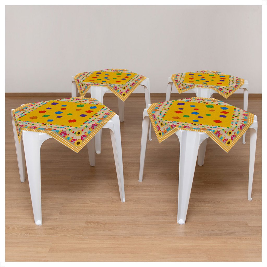 Kit 4 Toalhas de Mesa Quadrada Xadrez Festa Junina Tecido 75x75cm Kit 4 Toalhas de Mesa Quadrada Xadrez Festa Junina Tecido 75x75cm