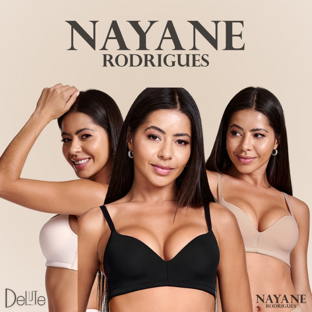 Sutiã Top Feminino Nayane Rodrigues Com Bojo Sem Aros Lateral Larga Alças Reforçadas para Modelagem Sutiã Top Feminino Nayane Rodrigues Com Bojo Sem Aros Lateral Larga Alças Reforçadas para Modelagem