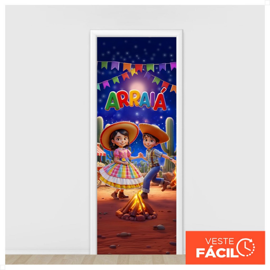 Painel Retangular Festa Junina Veste Porta Decorativa Arraiá C/ Elástico Sublimado 0,85×2,10m – PTA-48 Painel Retangular Festa Junina Veste Porta Decorativa Arraiá C/ Elástico Sublimado 0,85×2,10m – PTA-48