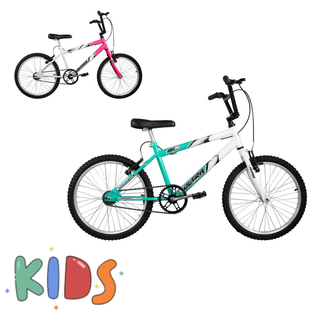 Bicicleta Infantil Ultra Bikes Bicolor Aro 20 Freios V-Brake Indicado á Crianças Com Mais de 7 Anos