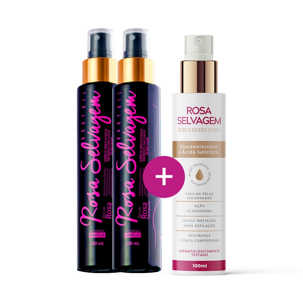 Compre 2 leve 3, 2 Óleos Rosa Selvagem + 1 Ácido Compre 2 leve 3, 2 Óleos Rosa Selvagem + 1 Ácido