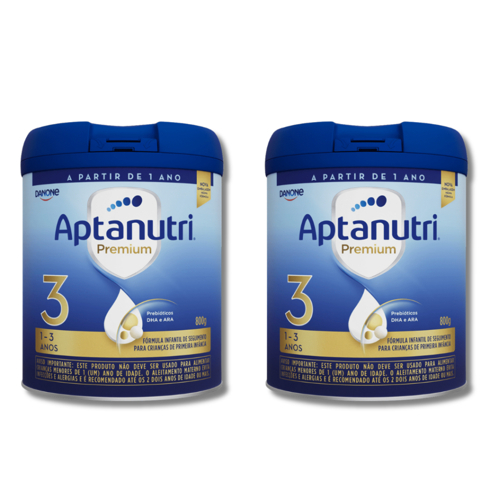 Kit 2x Fórmula Infantil Aptanutri Premium 3 Danone Lata de 800g Kit 2x Fórmula Infantil Aptanutri Premium 3 Danone Lata de 800g