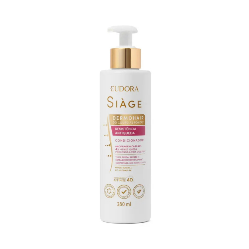 Condicionador Eudora Siàge Dermohair Resistência Antiqueda Com 280ml Condicionador Eudora Siàge Dermohair Resistência Antiqueda Com 280ml