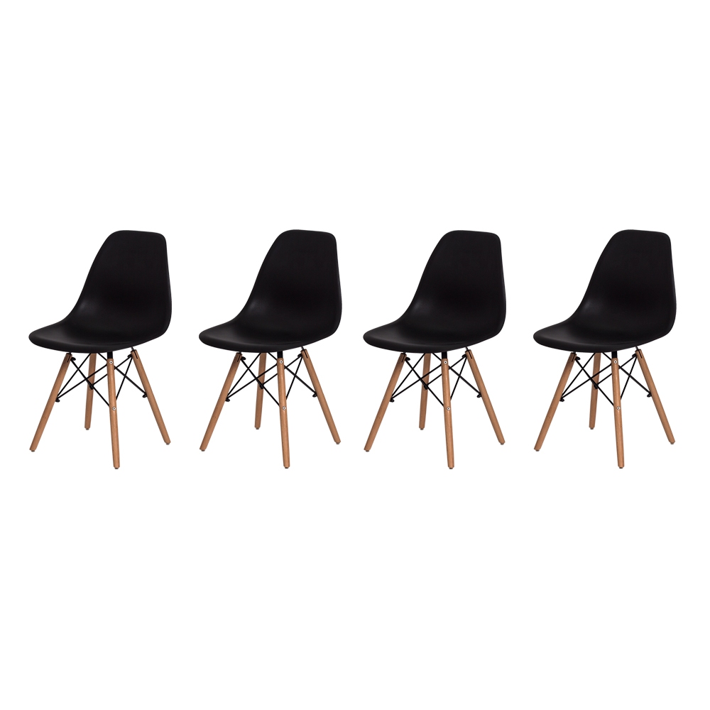 Conjunto 4 Cadeiras Eames Pp DSW Eiffel Escrivaninha Escritorio – Cores diversas Conjunto 4 Cadeiras Eames Pp DSW Eiffel Escrivaninha Escritorio – Cores diversas