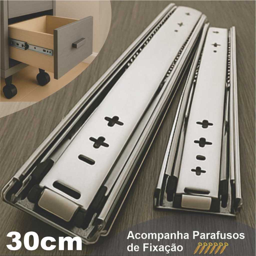 8 Corrediças Telescópica Gaveta Trilho 30cm 30kg 4 Pares 8 Corrediças Telescópica Gaveta Trilho 30cm 30kg 4 Pares
