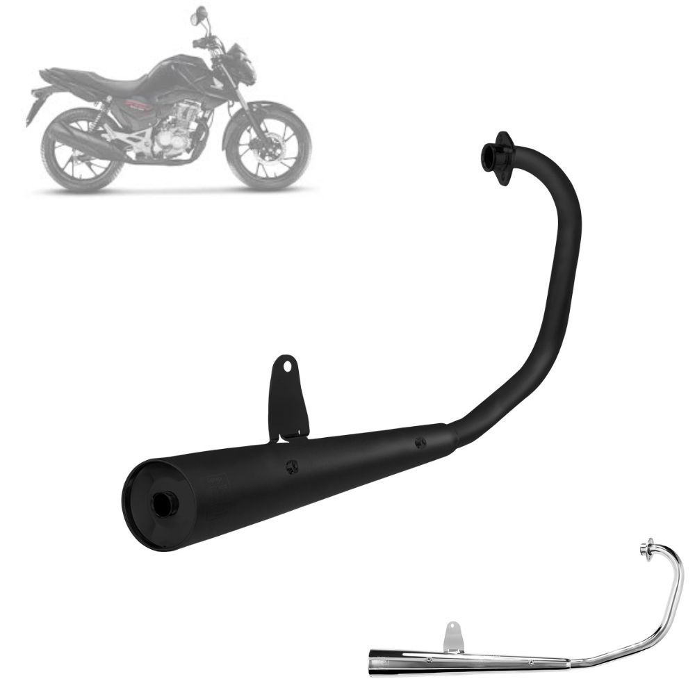 Escapamento Escape Gemoto Mini Ml 1 Abafador Com Suporte Protetor Titan 160 / Fan 160 2016 Até 2022 Escapamento Escape Gemoto Mini Ml 1 Abafador Com Suporte Protetor Titan 160 / Fan 160 2016 Até 2022