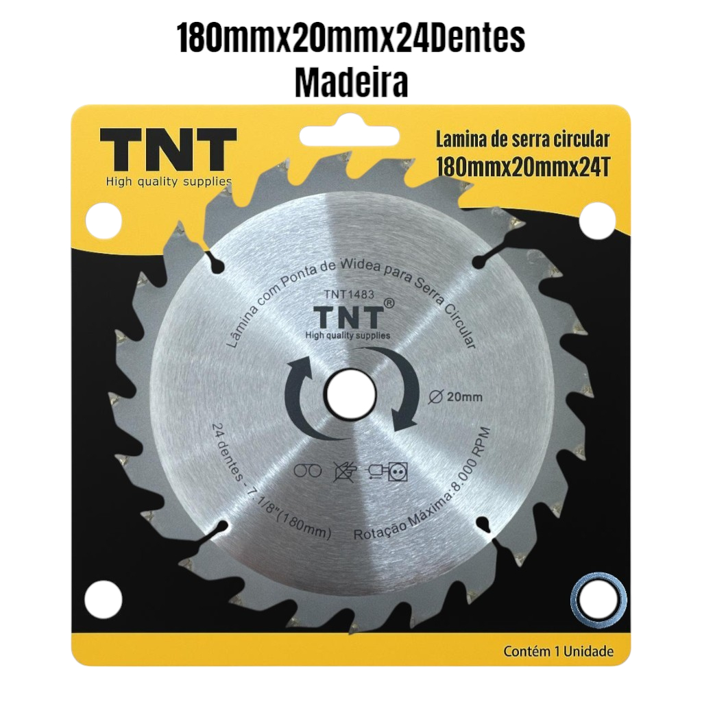Lâmina P/ Serra Meia Esquadria 7.1/4 Sev857 Vonder 24d 180mm 24 dentes