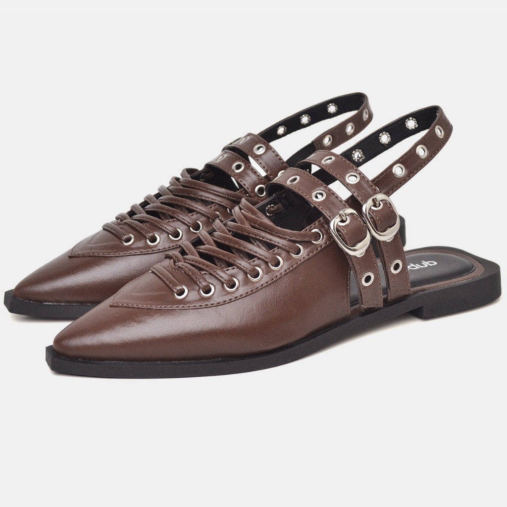 Sapatilha Bico Fino Feminina Marrom Original Dubuy Lara 1308DB Sapatilha Bico Fino Feminina Marrom Original Dubuy Lara 1308DB